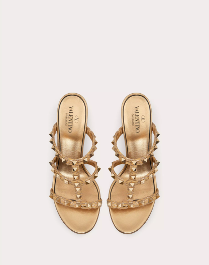 ROCKSTUD RAFFIA SLIDE SANDAL 60MM